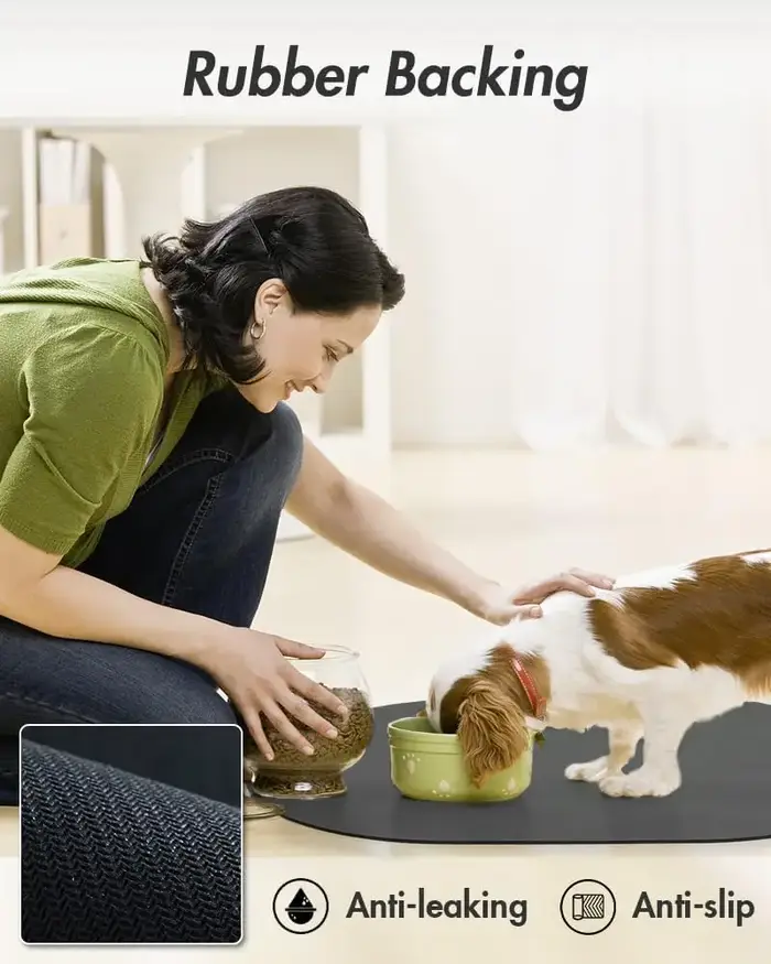 Tapis de nourriture en cuir pour chiens, sans taches, tapis rapide à sécher, élégant pour animaux de compagnie, tapis de nourriture et d'eau, pour chiots et chiens adultes, occasions quotidiennes et spéciales