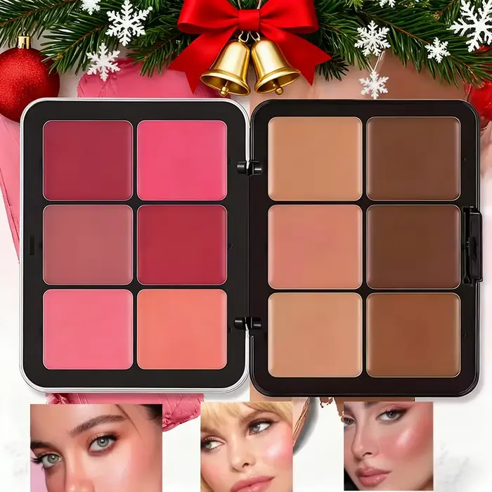 Palette de maquillage tout-en-un pour femmes, 12 couleurs, correcteur en étain métallique et crème B