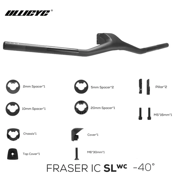 FRASER-Guidon VTT Intégré en Fibre de Carbone, Cadre Scoloring, Cockpit, Sans Logo, 40 °, IC SL WC