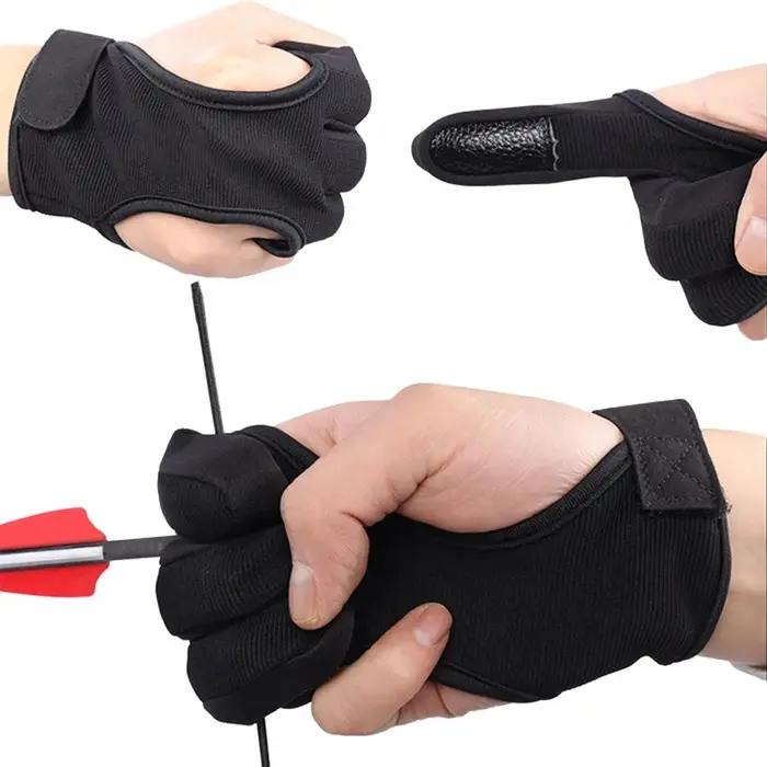 Protecteur main tir à l'arc 3 doigts gants archerie chasse accessoires sport outdoor recurve