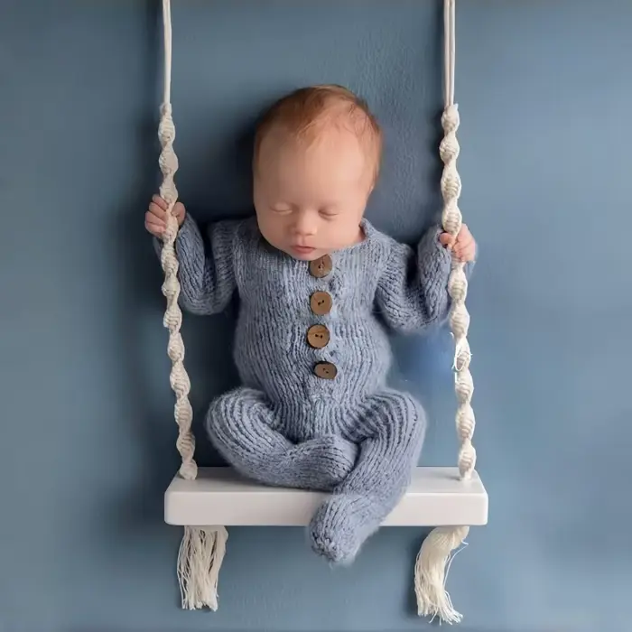 Accessoires de photographie pour bébé, chaise pivotante pour nouveau-né, meubles en bois pour nourri