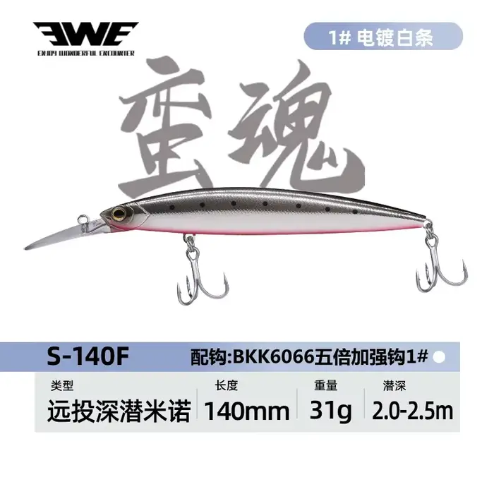 EWE 2025New Manhun plongée profonde flottant méné longue coulée leurre de pêche 140mm/31g Wobbler ar