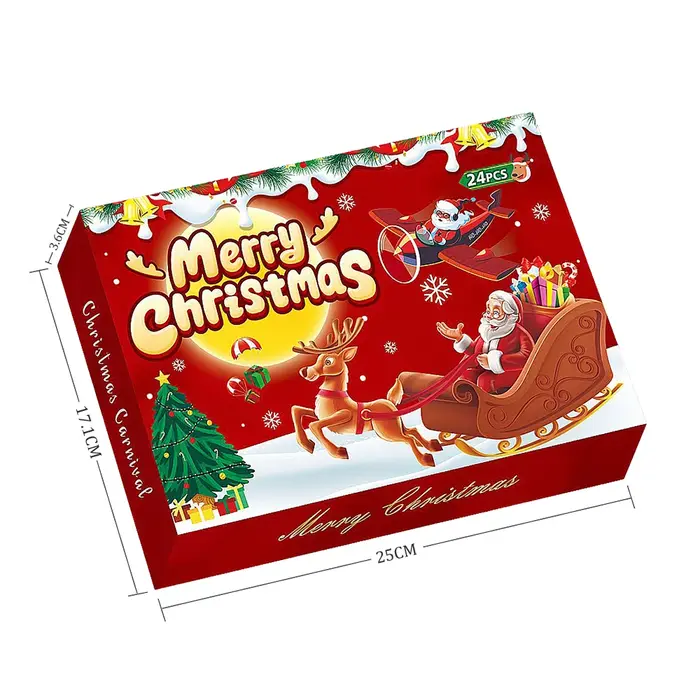 Calendrier de l'Avent de Noël présente un cadeau de chasse au trésor, décorations de boîte, cadeaux 