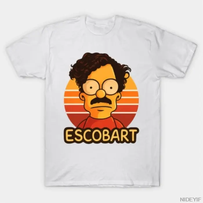 Pablo Escobar bart simpson T-shirt pour hommes femmes 100% coton t-shirts à manches courtes hauts J9