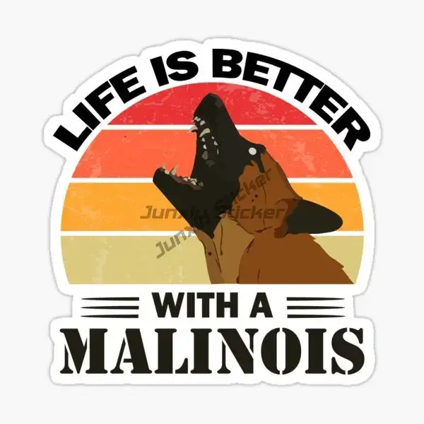Malinsois-Autocollant de chien personnalisé pour pare-chocs tout-terrain, autocollant pour mur, cham