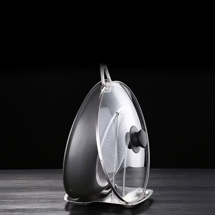 Support de couvercle de casserole en acier inoxydable, étagère de couvercle de casserole détachable,