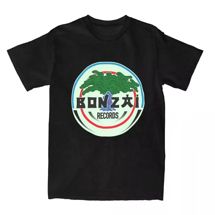 Bonzai Records T-shirt en coton pour hommes et femmes, Économie de loisirs, Vêtements d'été, Marchan