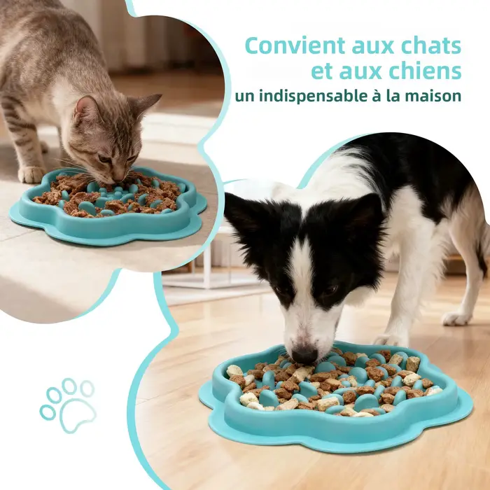 Gamelle anti-glouton pour chat et chien