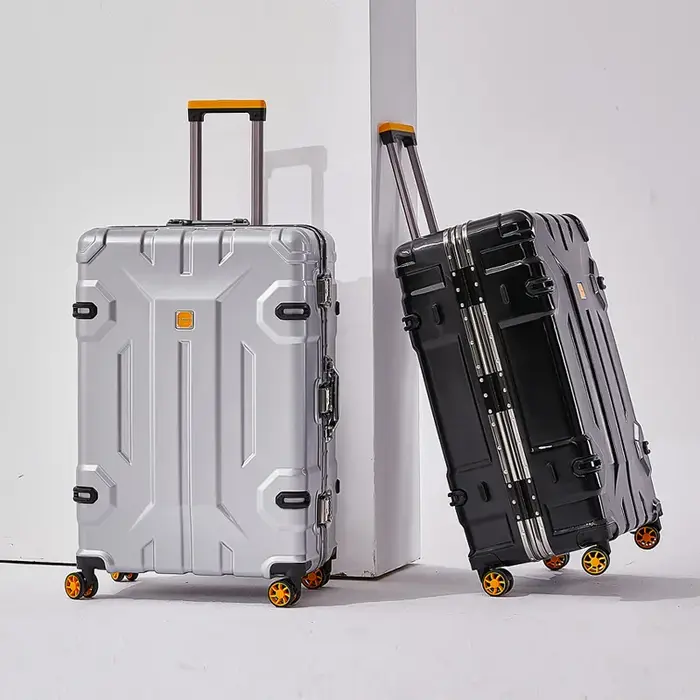 Valise à bagages avec cadre en aluminium de grande capacité, sac de voyage à roulettes, valise à rou