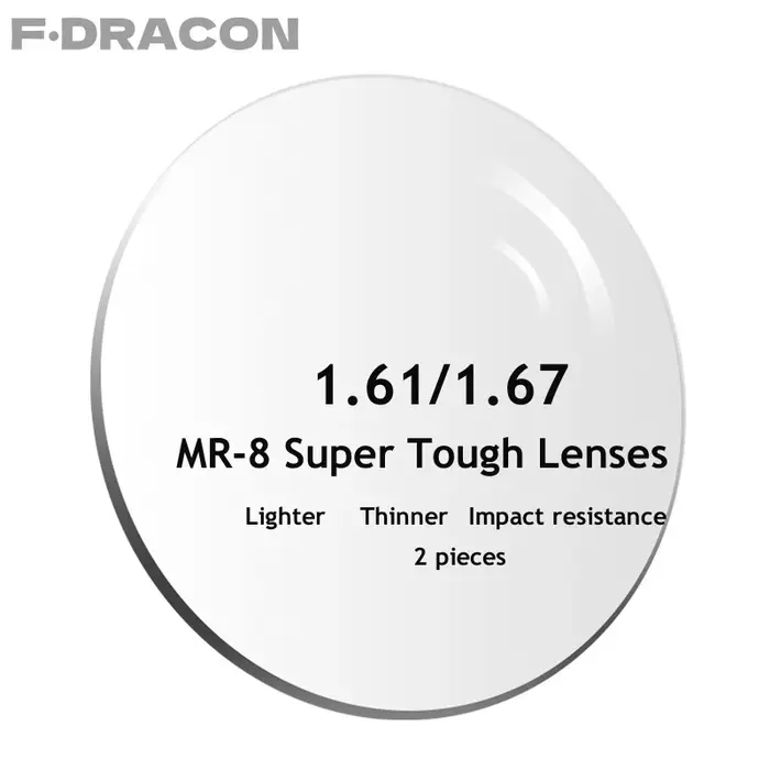 F · DRACON 1.61MR-8 Ultra résistant et Ultra-mince Anti-rayonnement asphérique résistant à l'usure s