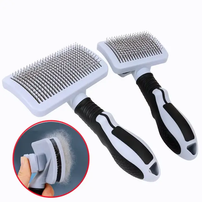 Brosse de Massage pour chiens, peigne automatique, épilateur de poils d'animaux, autonettoyant, pour chat, toilettage pour animaux de compagnie, nettoyage à un bouton
