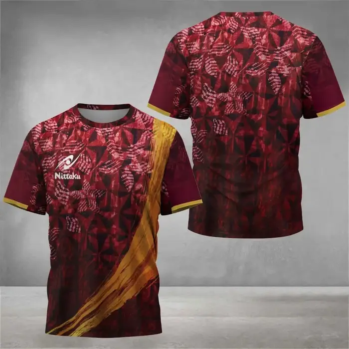 T-shirt de tennis de table Nittaku pour hommes, imprimé Victory Light, T-shirt de sport d'été pour h