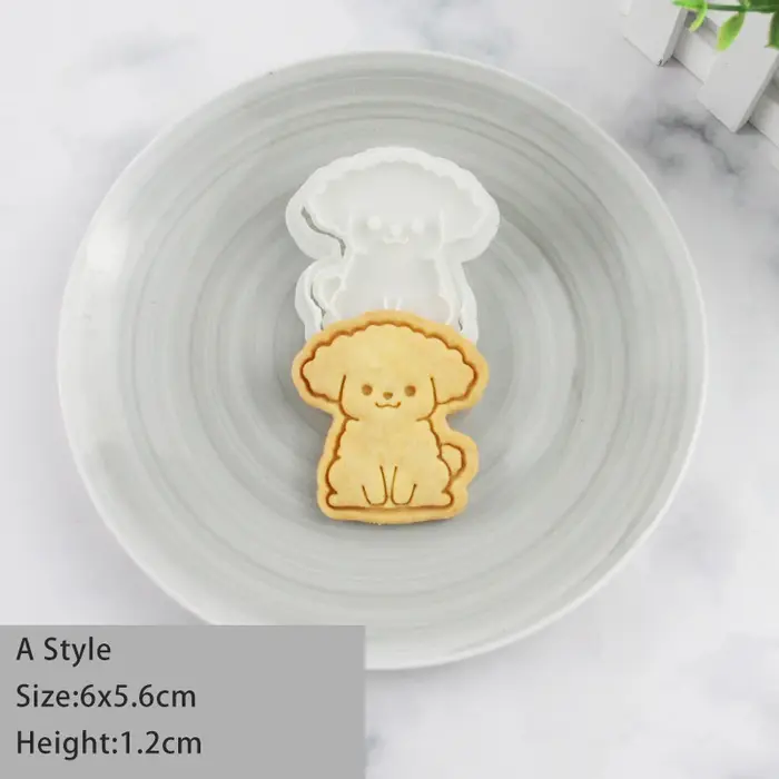 Moule à biscuits 3D en forme de chien, outil de cuisson pour biscuits, desserts, gâteaux en fondant,