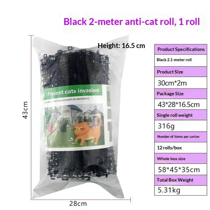 Répulsif anti-animaux pour chiens et chats, dissuasif en plastique à pointes, tapis anti-chats en po