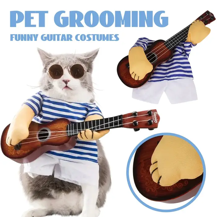 Costume de Guitariste Amusant pour Chien et Chat