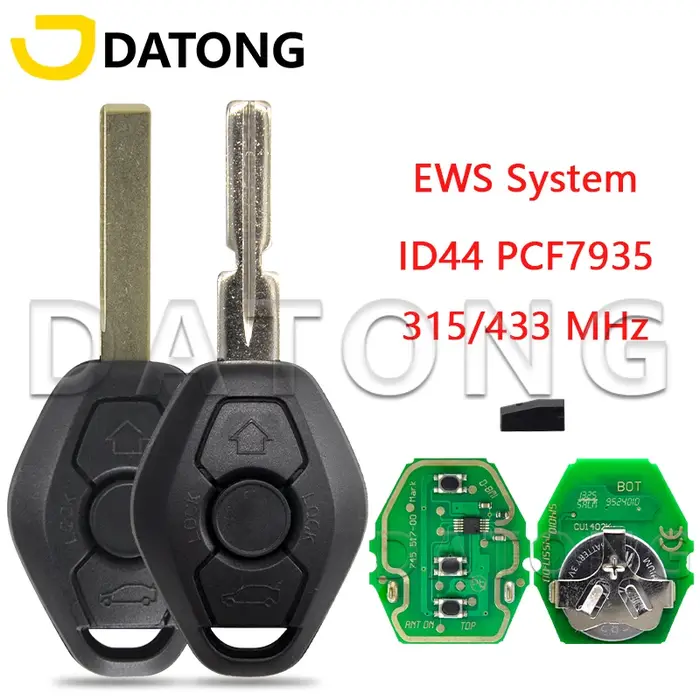 Datong – clé télécommande pour voiture BMW série 1 3 5 7, 315/433 Mhz, transpondeur ID44 PCF7935, sy