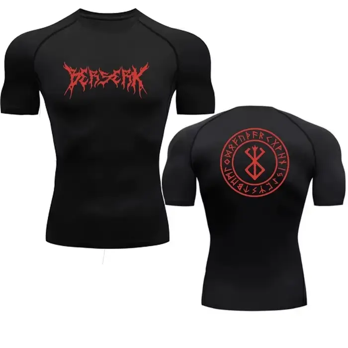 T-shirt de compression Berserk Anime pour homme, moulant, sport, séchage rapide, t-shirt de gym, fit
