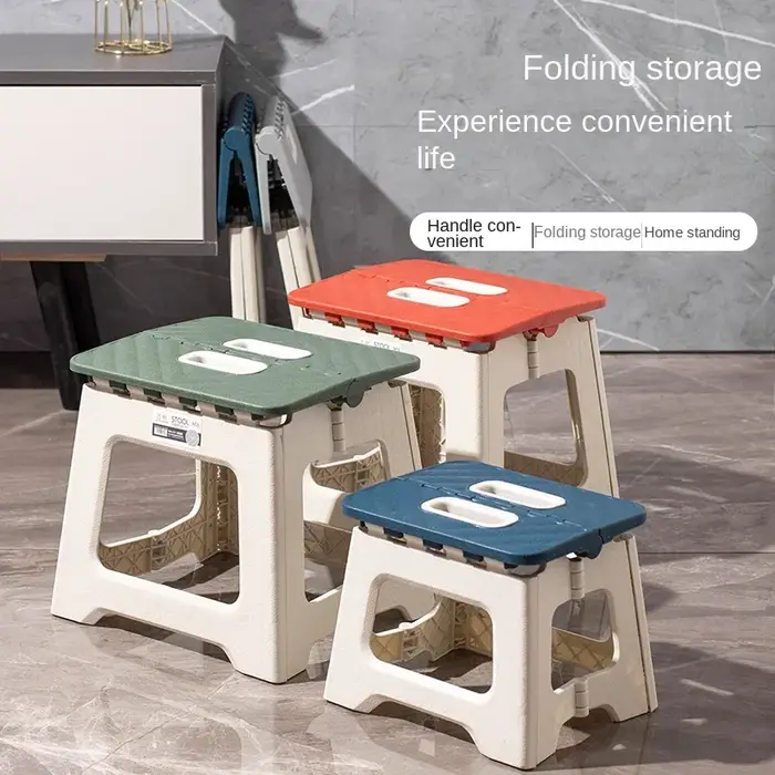 Petit tabouret pliant en plastique portable pour enfants, chaise pliable, pique-nique en plein air s