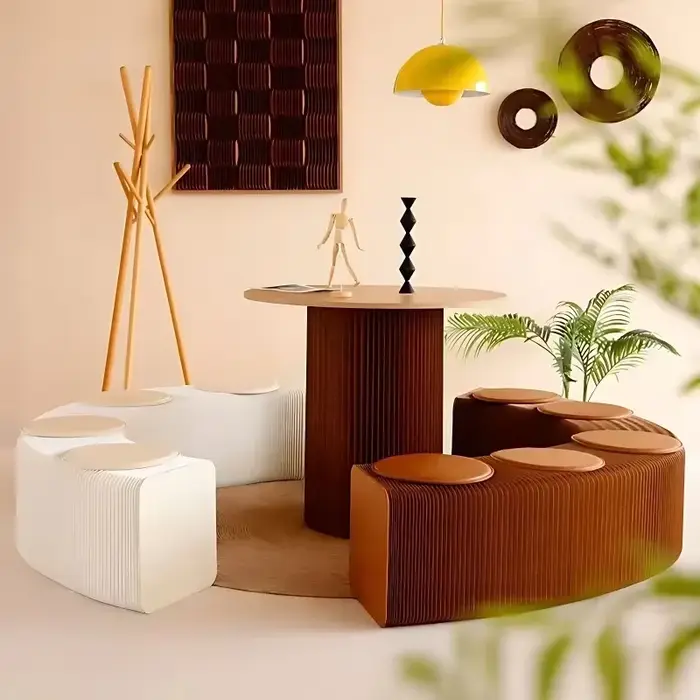 Tabouret pliant escamotable de papier de banc, tabouret paresseux télescopique de sofa, tabouret bas
