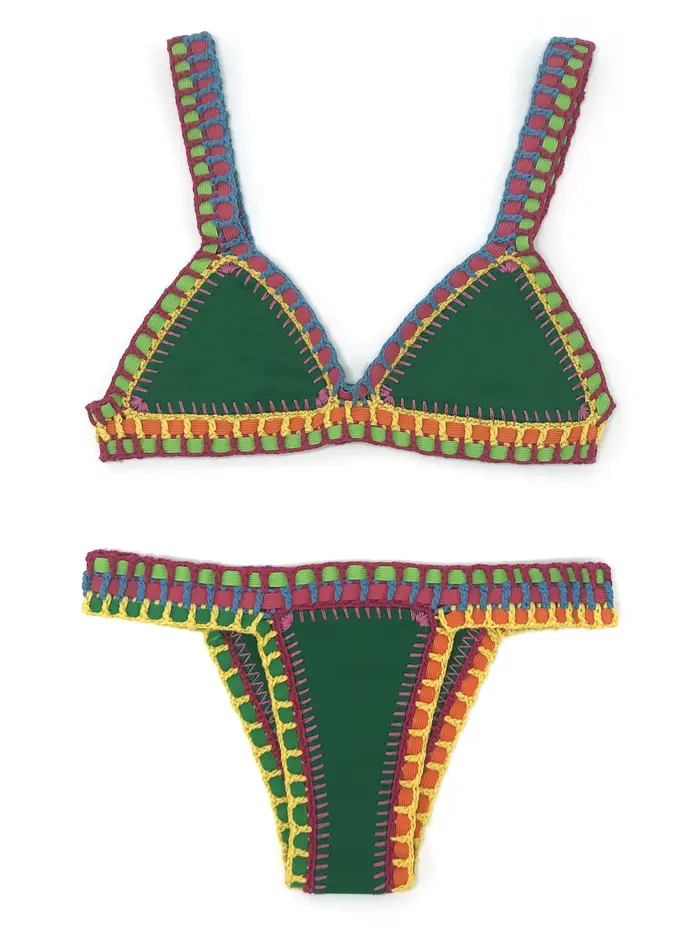 Vert Crochet Bikini ensemble femmes Maillot De Bain maillots De Bain maillots De Bain Feminino Bikin