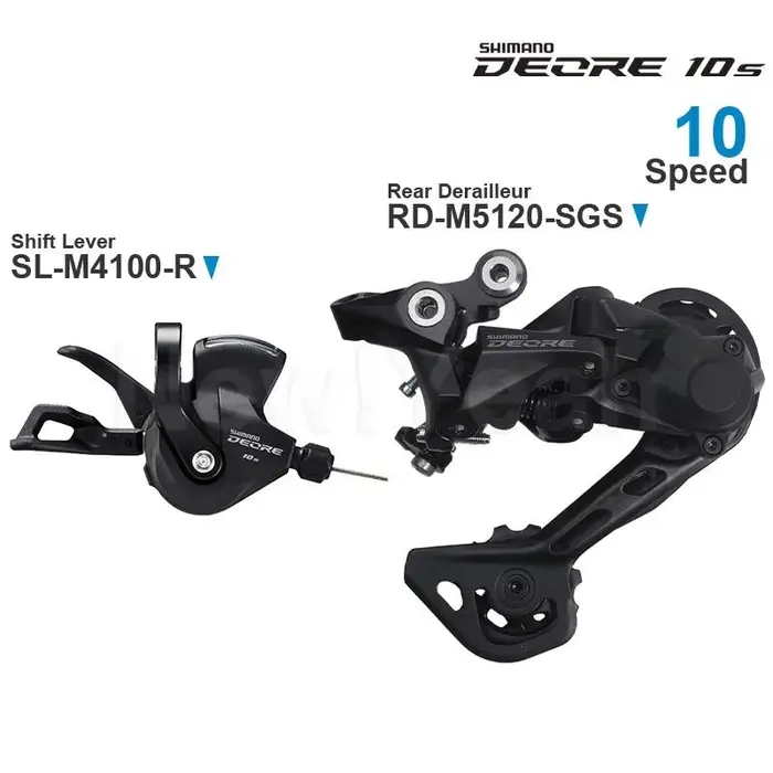 SHIMANO DEORE groupe 10 vitesses comprend le levier de vitesse M4100 SL-M4100-R et le dérailleur arr
