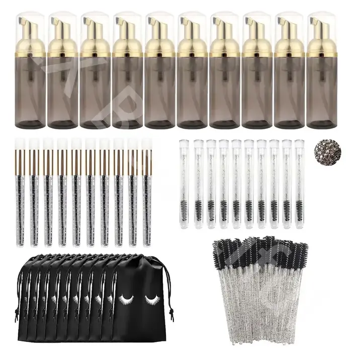 Les outils de nettoyage de shampoing pour cils comprennent une bouteille vide de 60ML, distributeur 