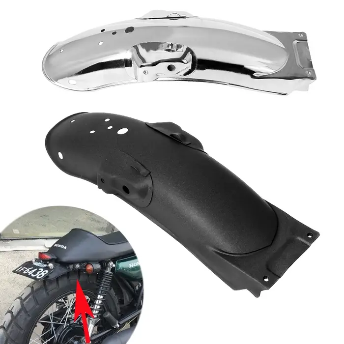 Couvercle de garde-boue arrière universel en métal pour moto, noir chromé, pour Honda, Yamaha, Suzuk