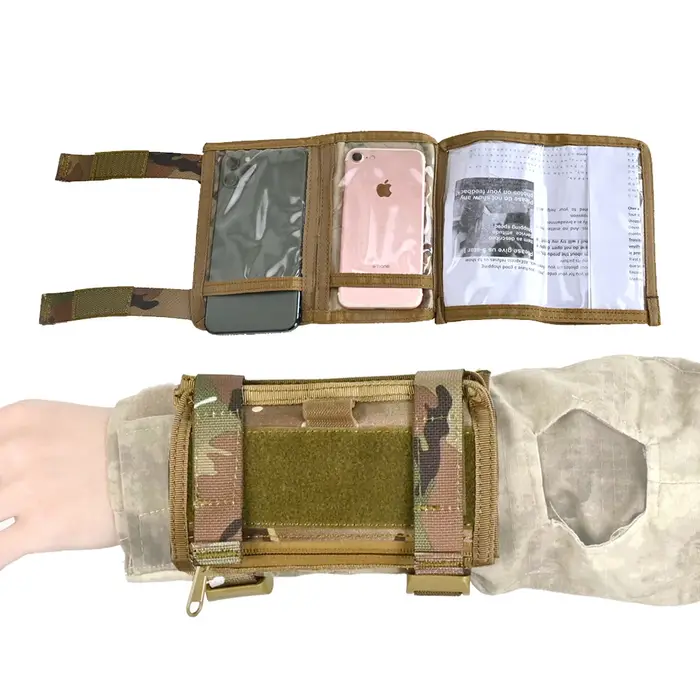 Poche de bras tactique pour carte et téléphone - Accessoire de chasse et camping avec sangle ajustable