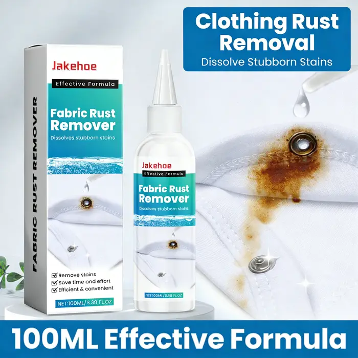 Détachant de Rouille pour Tissus : Élimine Efficacement la Rouille, Dissout les Taches d'Huile et de Café, Prévient la Décoloration des Vêtements, Nettoyant pour Linge