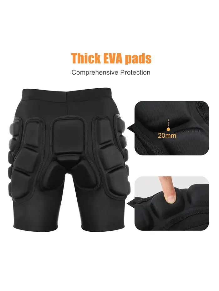 AVIVOR Short de compression rembourré pour protection de snowboard, protection 3D pour les hanches, 