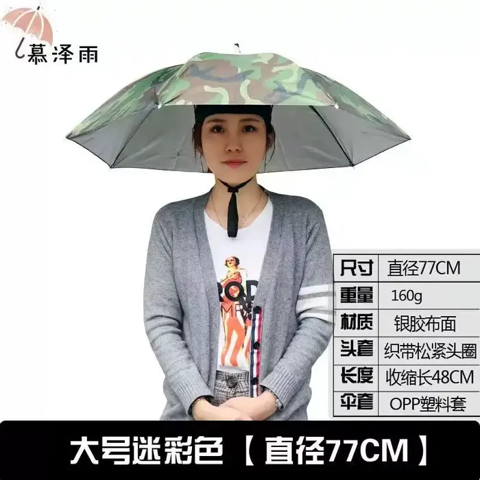 Chapeau parapluie, parasol monté sur la tête