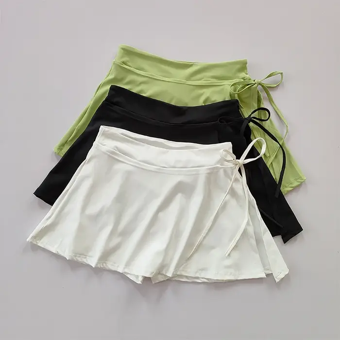 Jupe de sport de Yoga, jupe de Tennis de Badminton, pantalon demi-corps, jupe de poche à séchage rap