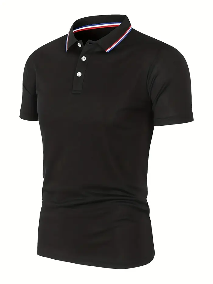 Polo d'été décontracté et respirant pour hommes, confortable, couleur unie, T-Shirt à manches courte