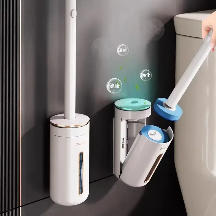 Brosse de toilette jetable, nettoyeur de toilettes mural, outil de nettoyage de tête de remplacement