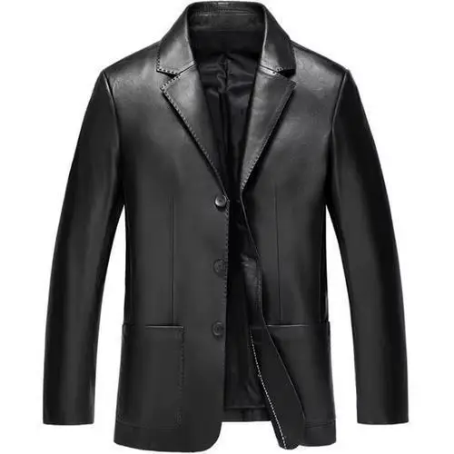 Veste marron pour hommes vestes habillées manteaux d'affaires en cuir homme costumes et blazers Prem