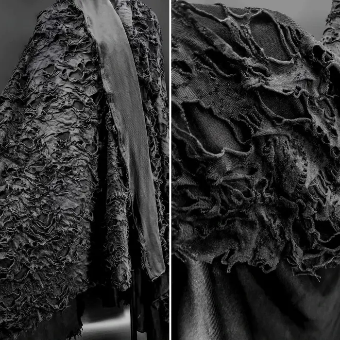 Tissu de Brocart Noir Zs092 Tridimensionnel Élégant Pour Vêtements Élastiques Composites Occasions Spéciales Bricolage Couture