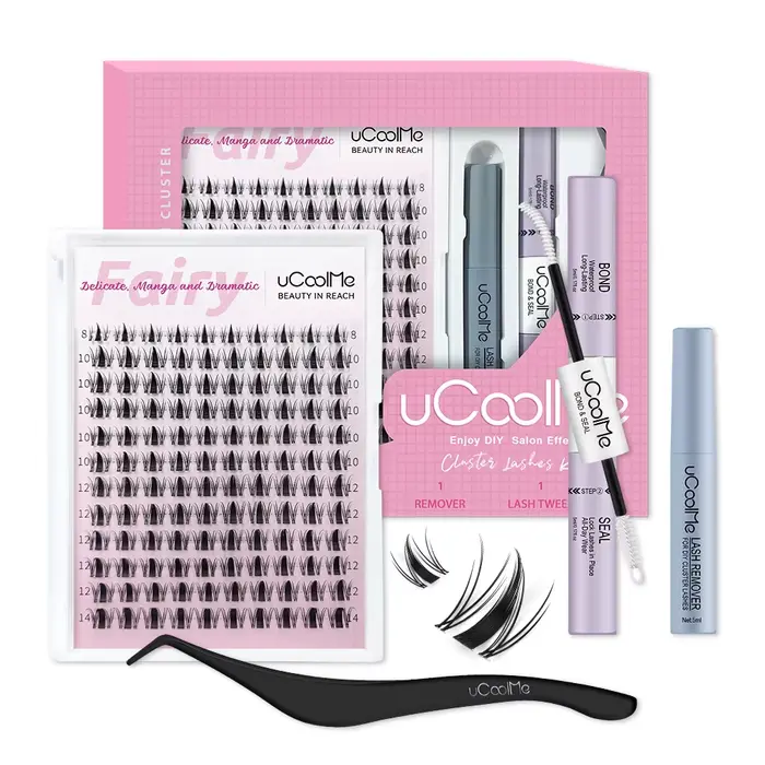 UCoolMe cils courts fée Venus flore 8-14mm cils grappe avec pince à épiler à colle cils bricolage lo