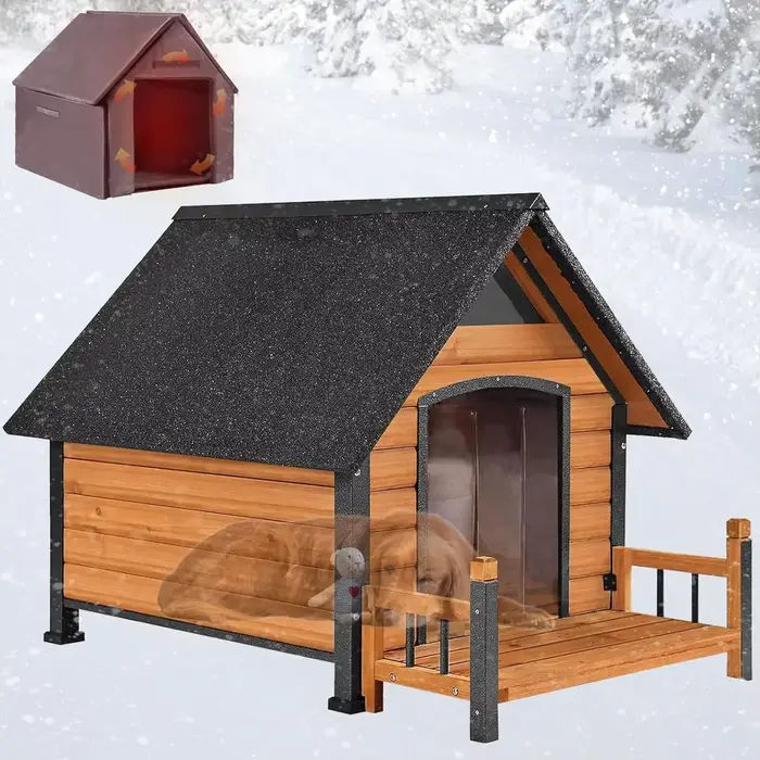 Maison pour chien d'extérieur, chenil isolé à l'extérieur pour grandes races, abri résistant aux int