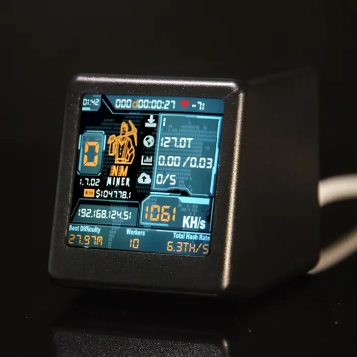 Miner de loterie BTC ESP32 pour Smart TV, Hashrate 1060KH/s, Cadeau pour Nerd Informatique, Horloge 