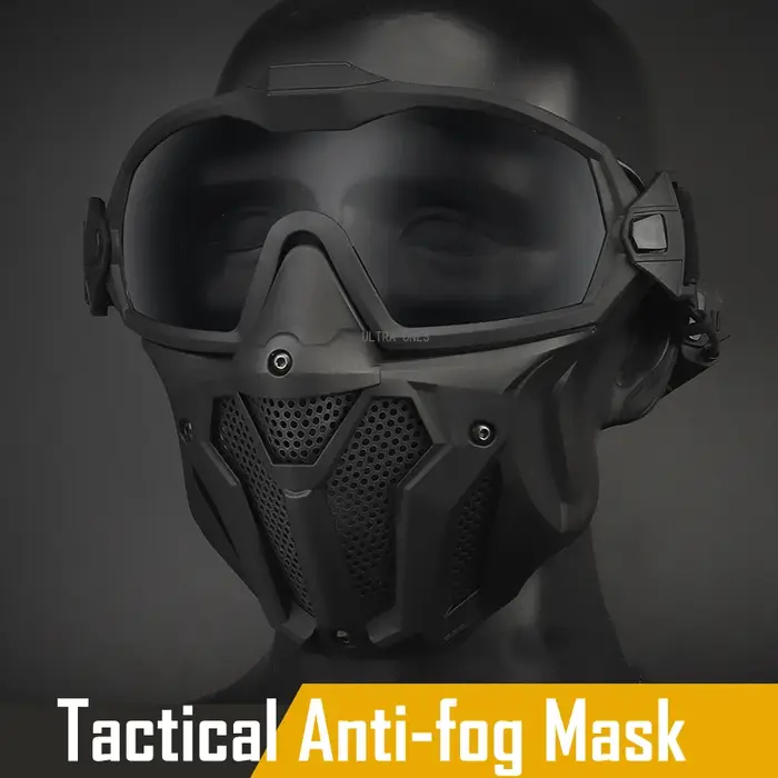 Tactical Full Face Mask Anti-fog Fan Shooting Safety Protective Equipment Huntin