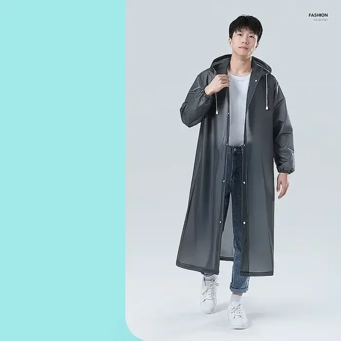 Imperméable écologique en EVA, tailles adultes et enfants, poncho d'extérieur élégant, transparent, 