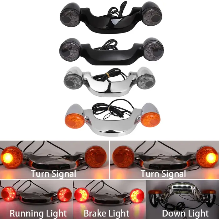 Clignotant arrière LED pour motos, barre lumineuse de stop, pour Harley Touring Street Road Glide CV