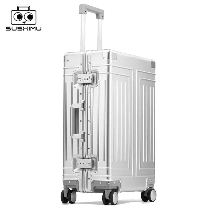 Valise de Voyage en Alliage d'Aluminium-Magnésium, Bagage à Roulettes, 20/100% Pouces, Cabine à Main