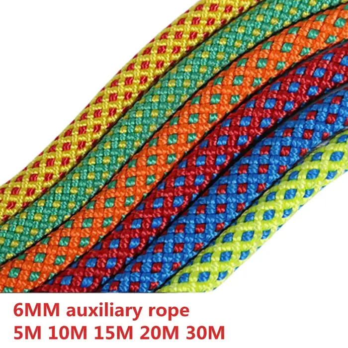Corde d'escalade Portable 6mm corde de descente antidérapante pour la survie corde de Parachute lani