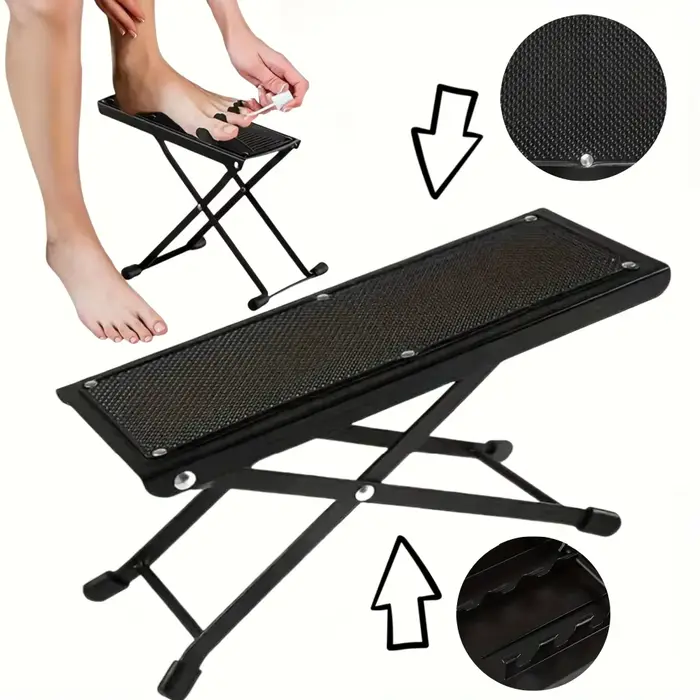 Repose-pieds pliable réglable à 4 niveaux de hauteur, plateforme antidérapante pour pédicure, suppor