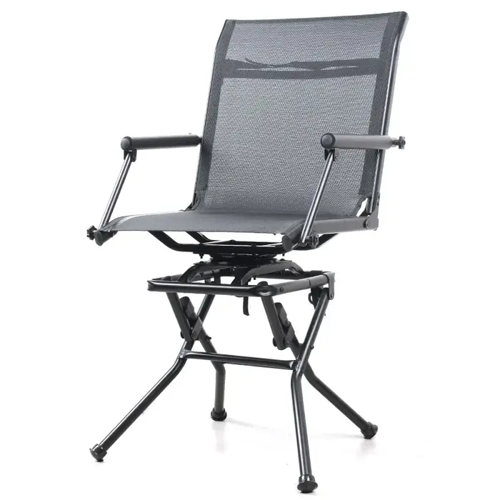 Tabouret de camping et de chasse pliant camouflage bleu foncé rotatif 360 degrés pour pêche et observation de la faune