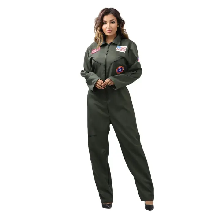 Uniforme de pilote de pistolet supérieur de carnaval d'halloween, Costume de scène de spectacle de g