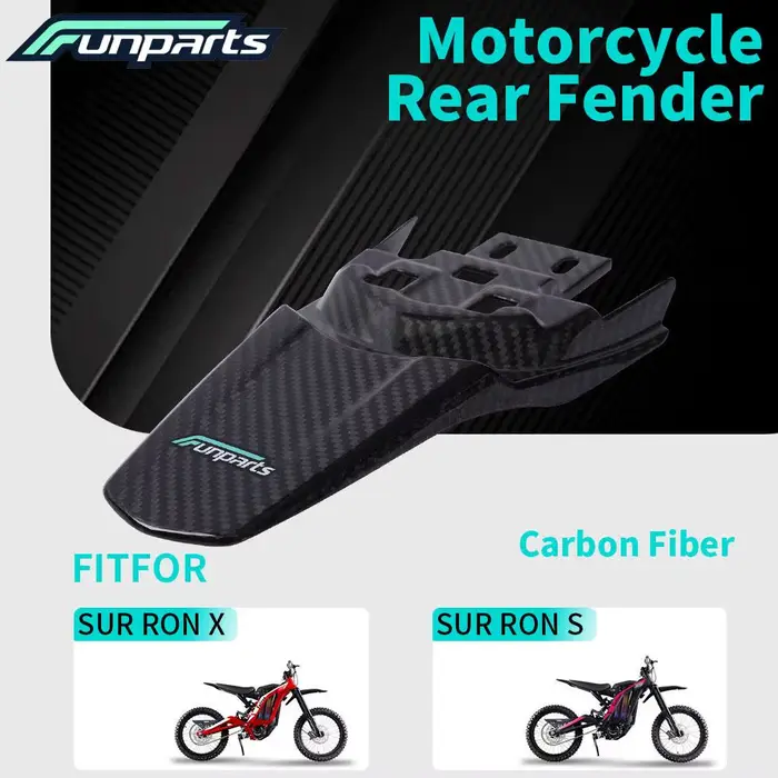 Funparts – garde-boue arrière de moto en Fiber de carbone pour vélo électrique Surron sur-ron Sur Ro