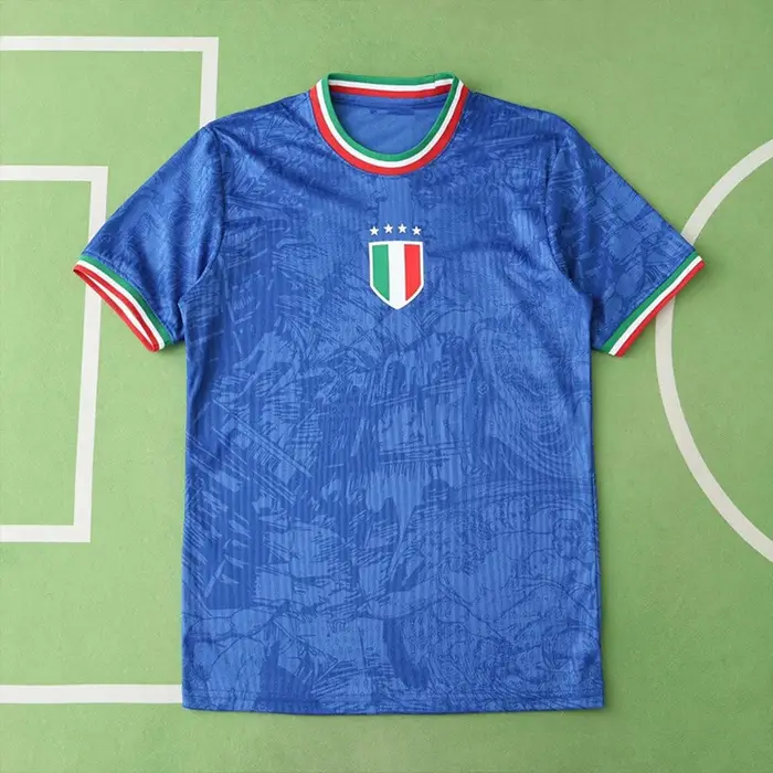 Maillot de football concept 2025 de l'équipe d'Italie pour hommes et femmes, T-shirt de sport respir