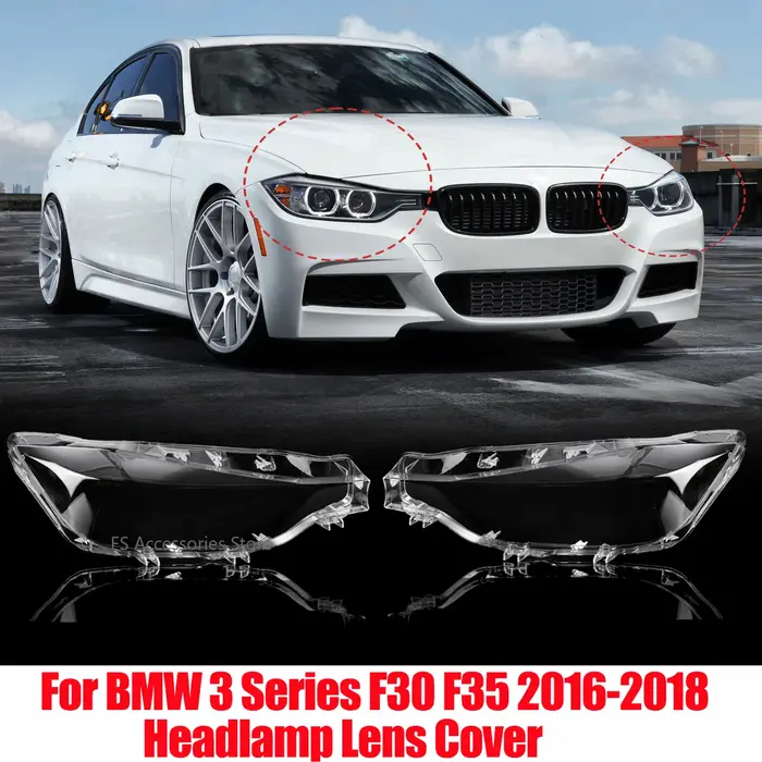 Couvercle de lentille de phare de voiture, abat-jour en verre, paire de phares Led pour Bmw F30 F31 